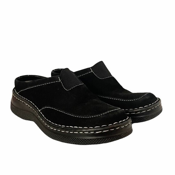 High Sierra Andie Black Suede Clog Mule With Contrast Stitching Women’s Size 7 - Picture 6 of 12